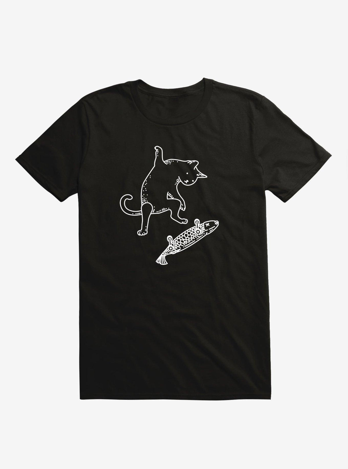 Street Cat Riding Fish Skateboard T Shirt T Shirt Trending US