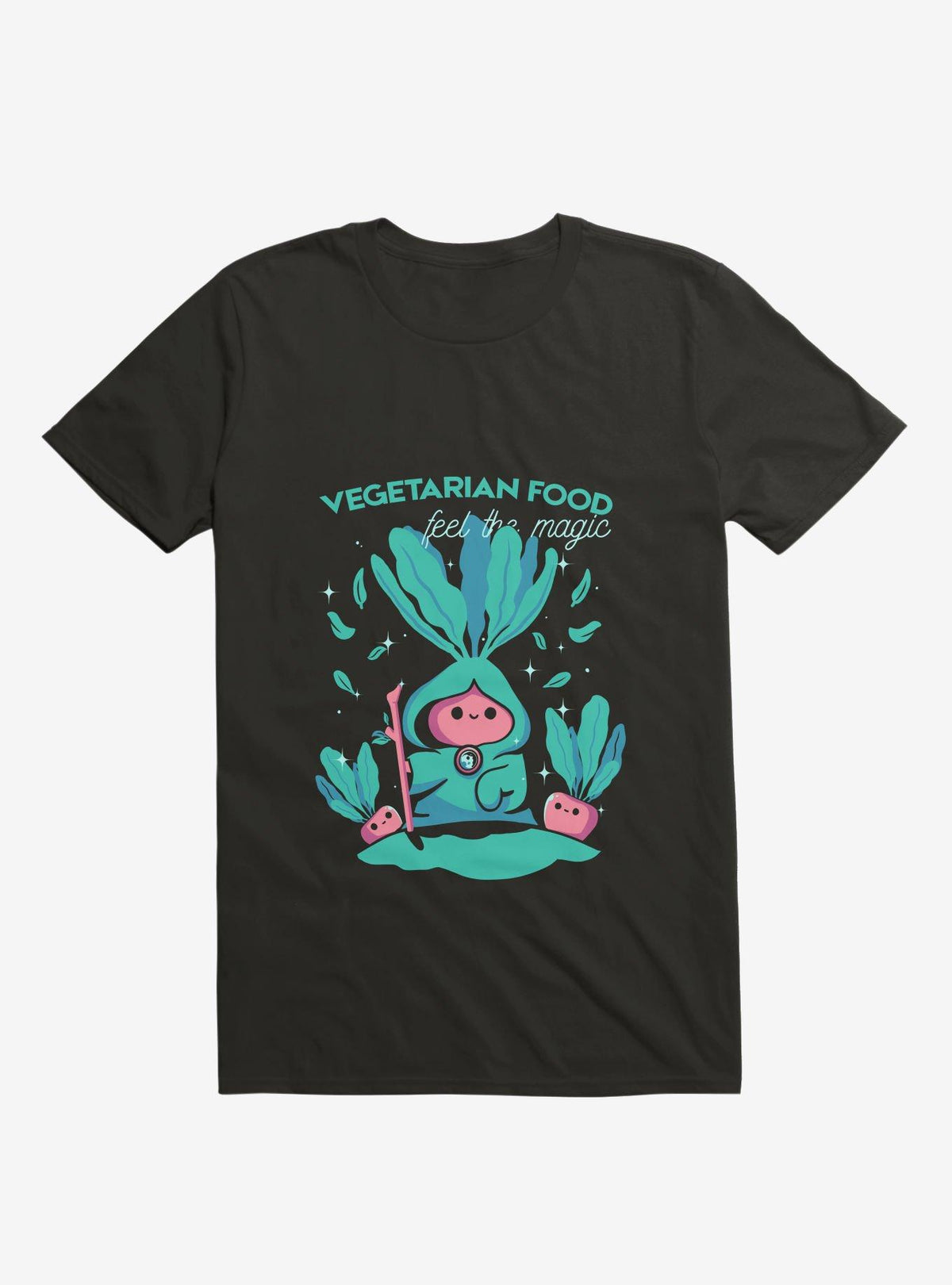 Vegetarian Food Feel The Magic Black T Shirt T Shirt Premium Print Gift Ready