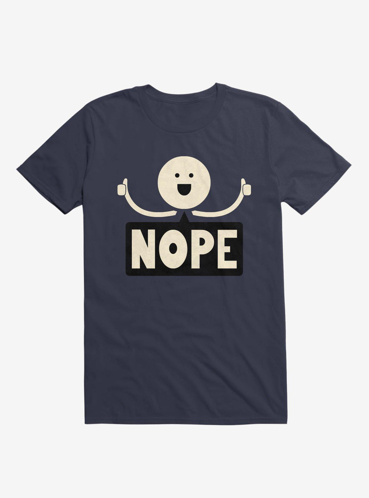 Thumbs Up Face Nope Sign Navy Blue T Shirt T Shirt Trending US