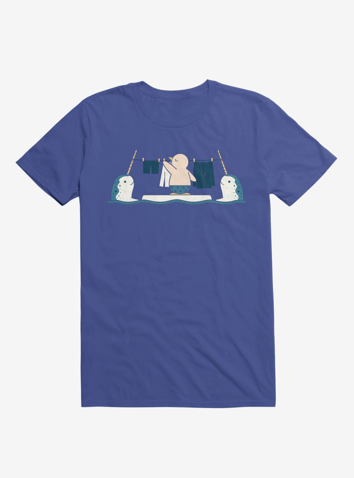 Penguin With Narwhals Laundry Day Royal Blue T Shirt T Shirt Trending US