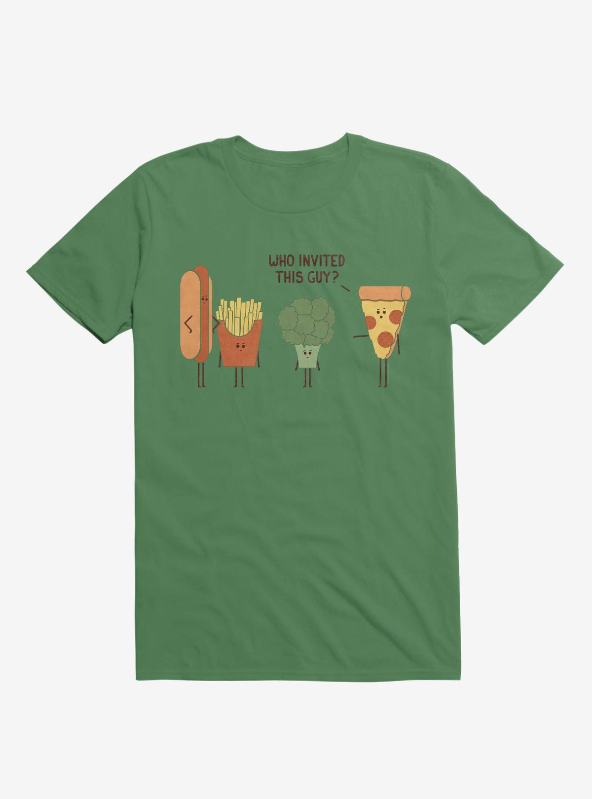 Broccoli Junk Food Party Crasher Irish Green T Shirt T Shirt Comfort Fit Daily Wear
