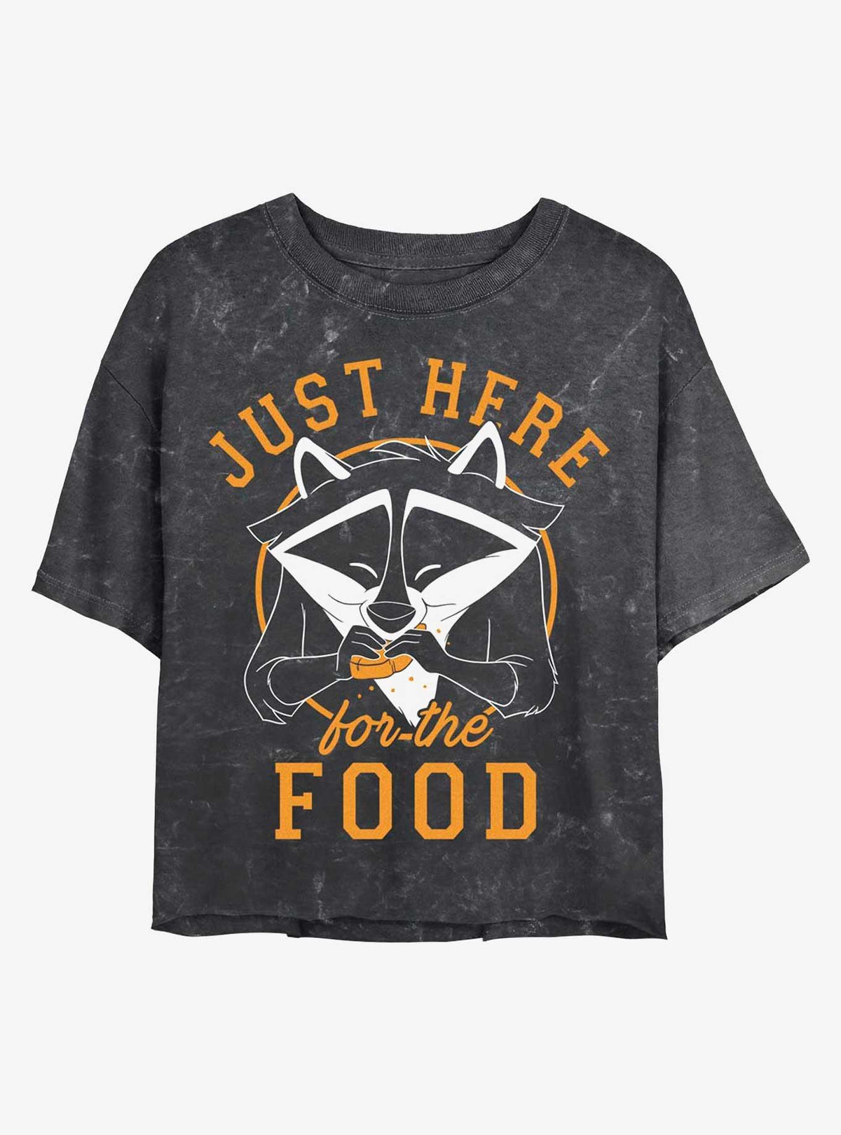 Pocahontas Meeko Here For Food Mineral Wash Crop Girls T Shirt T Shirt Trending Us Daily Wear