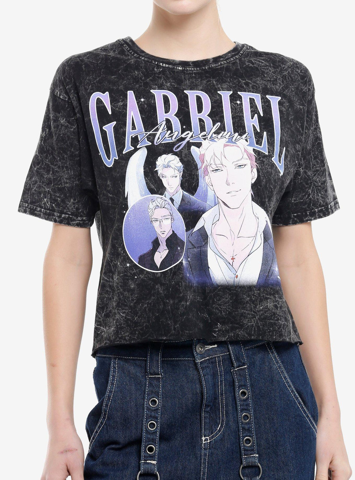 The Mafia Nanny Gabriel Angelini Dark Wash Girls Crop TShirt Graphic Tee | Graphic Tee | Unisex Shirt | Soft Comfortable Wear