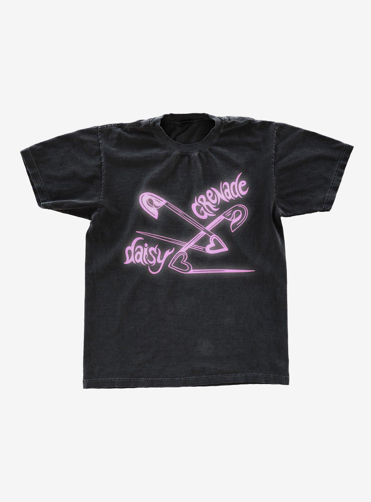 Daisy Grenade Heart Safety Pins Boyfriend Fit Girls TShirt Graphic Tee | Graphic Tee | Unisex Shirt | Soft Comfortable Wear
