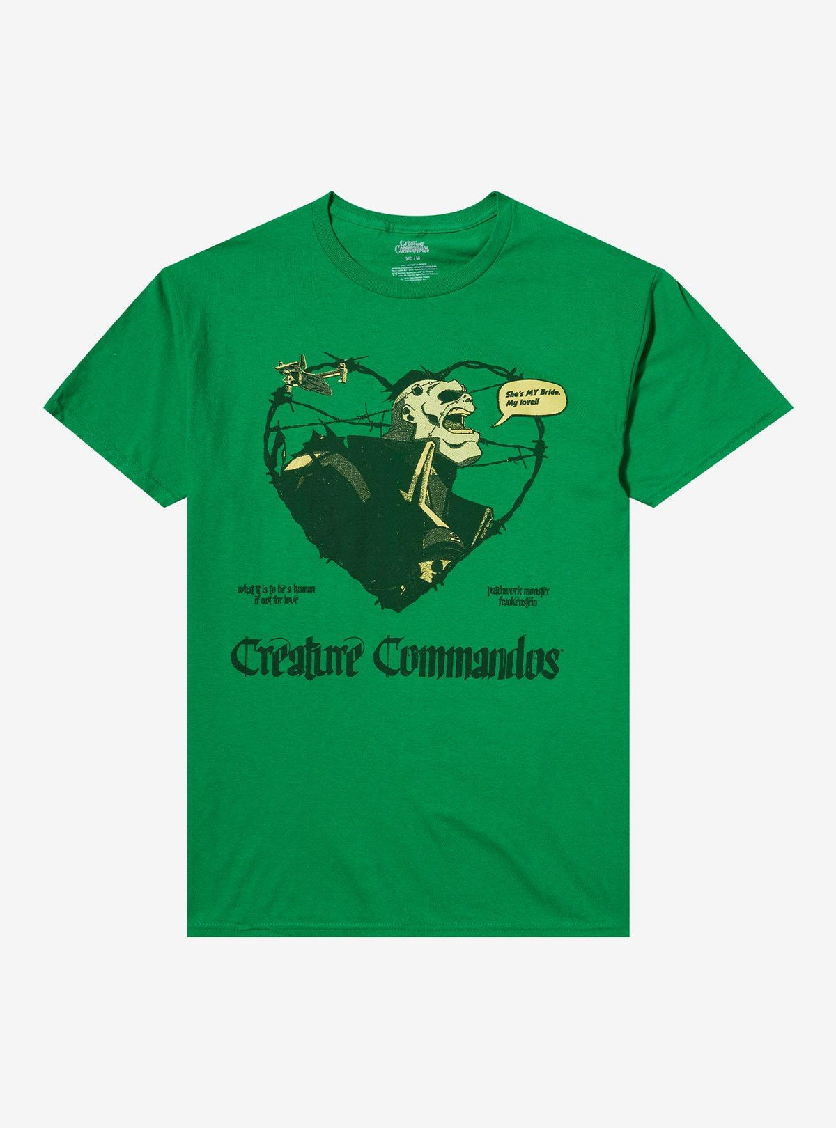 DC Comics Creature Commandos Frankenstein Barbed Wire Heart TShirt T-Shirt | Seasonal Must-Have | Top Pick For Gifting