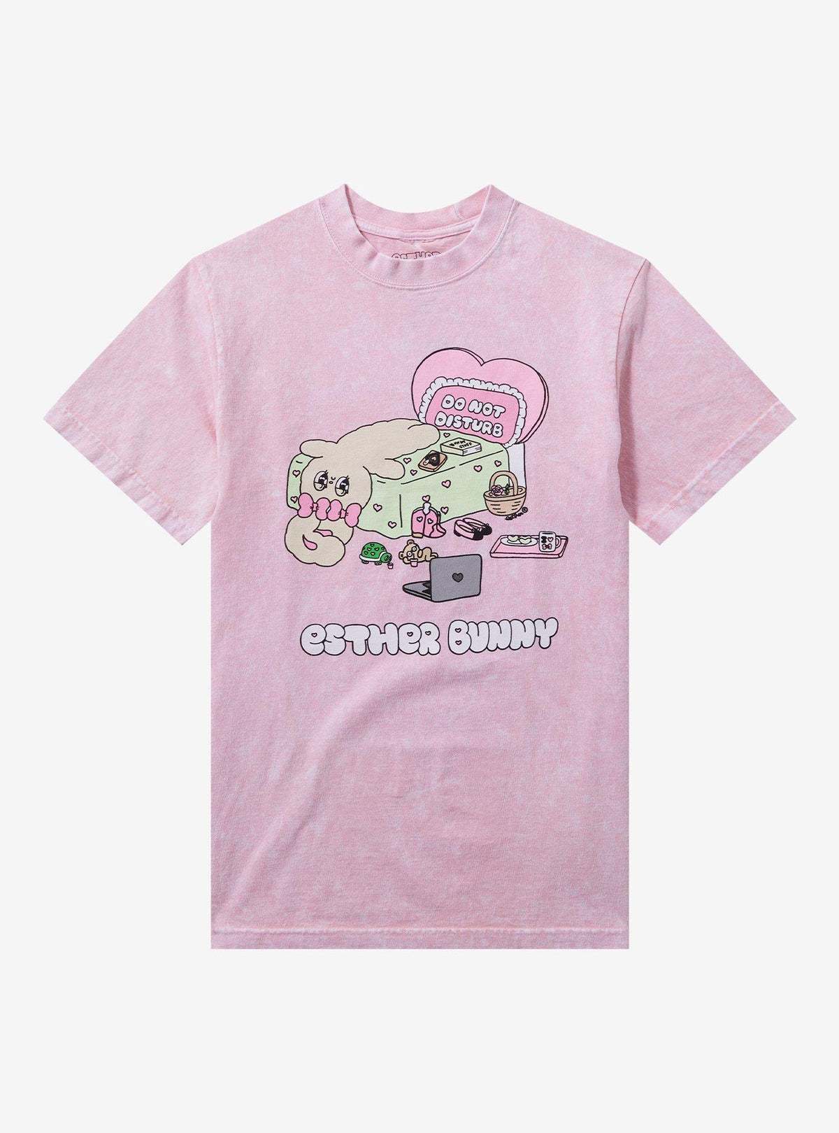 Esther Bunny Lazy Day Pink Wash TShirt Graphic Tee | Graphic Tee | Unisex Shirt | Best-Selling Design