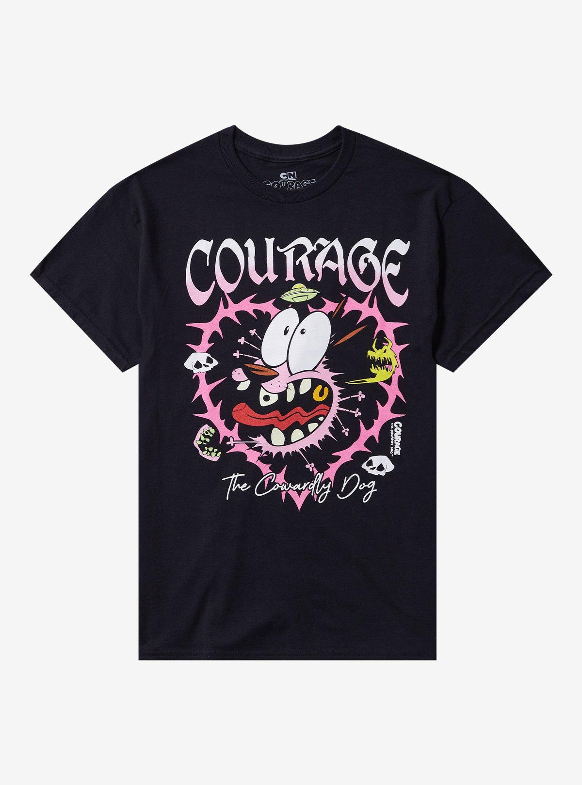 Courage The Cowardly Dog Spike Heart Girls TShirt T-Shirt | Vintage Christmas Look | Perfect Holiday Gift