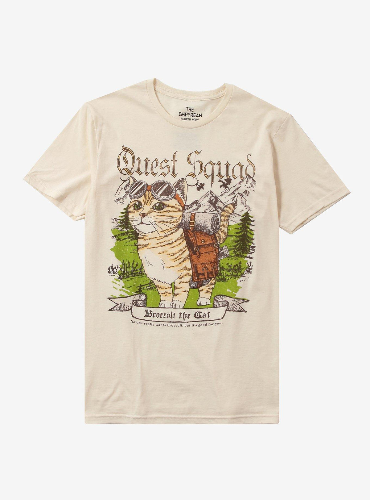 Fourth Wing Quest Squad Broccoli Girls TShirt T-Shirt | Vintage Christmas Look | Trending Festive Apparel