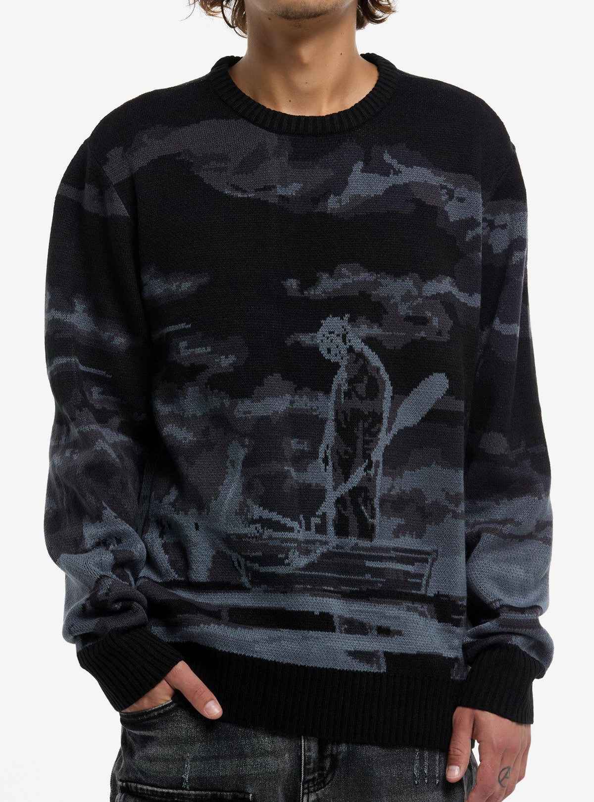 Friday The 13th Jason Boat Scene Intarsia Sweater Sweater Comfort Fit Hot Right Now
