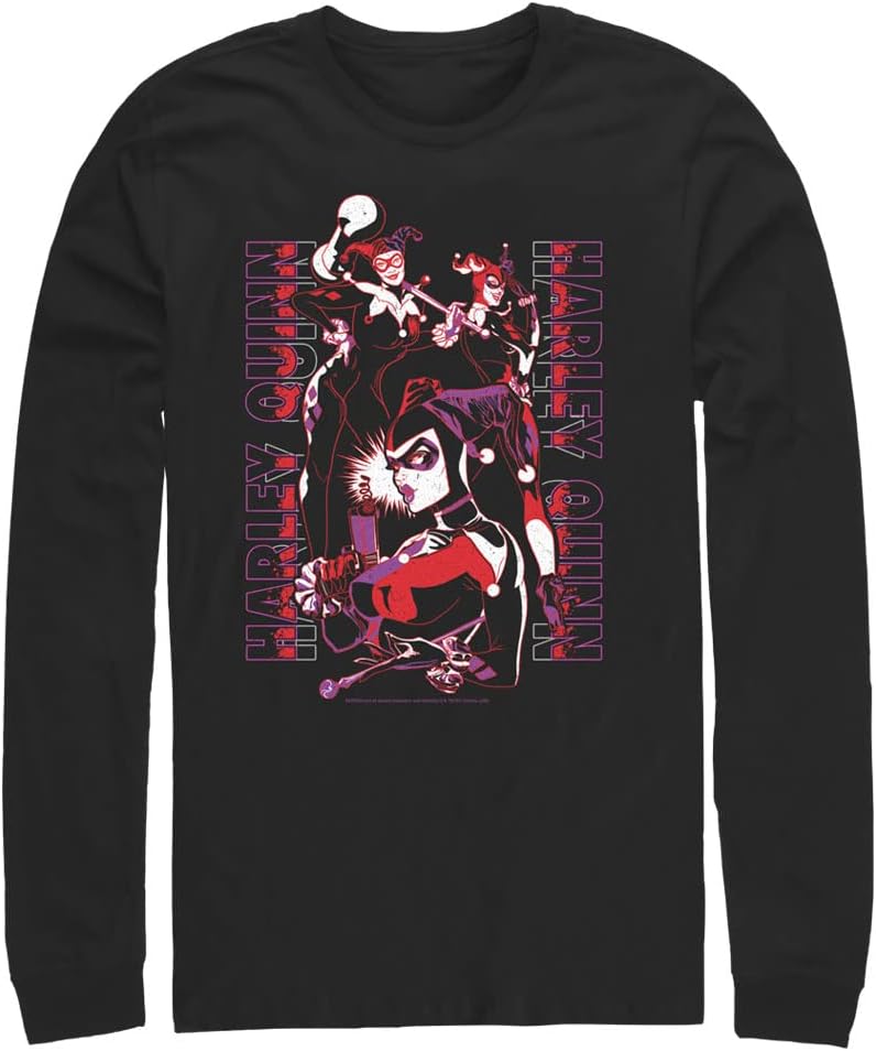 Batman Harley Triple Threat Men S Tops Long Sleeve Tee Shirt T Shirt Clean Design