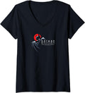 Womens Batman Animated Series Silhouette Logo V Neck Apparel Premium Print