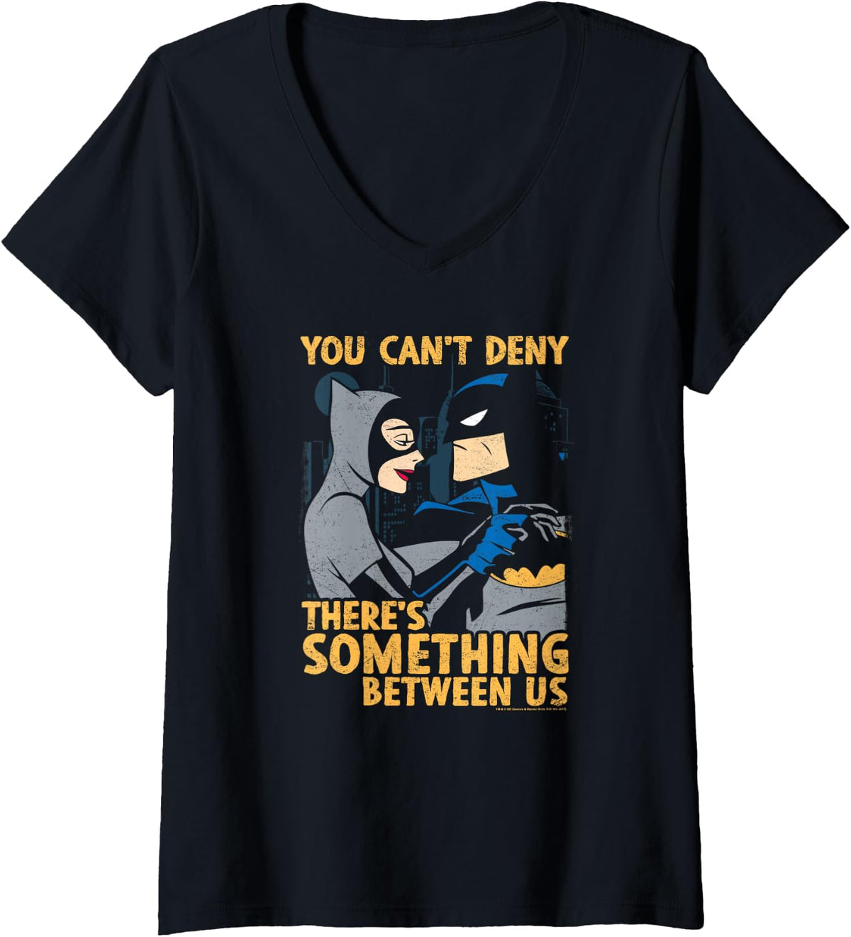 Womens Batman The Animated Series Catwoman Between Us V Neck Apparel Premium Print