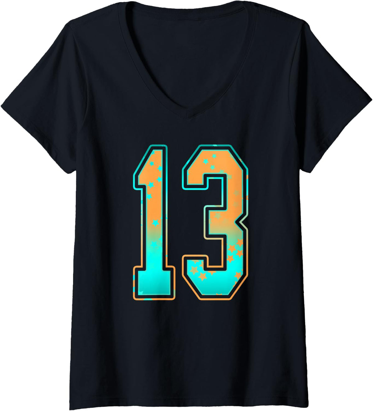 Womens Mint Green Teal Orange Number 13 Jersey Player Uniform 13 V Neck 278