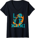 Womens Love Miami Sports Team Athletic Novelty Womens V Neck Jersey 253