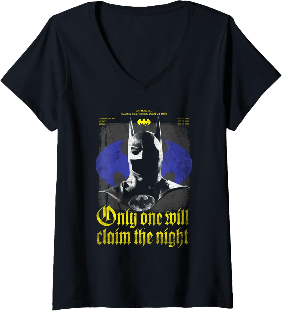Womens Batman 1989 Claim The Knight 85th Anniversary V Neck Apparel Everyday Wear