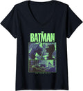 The Batman Catwoman Gotham City Grid Panels V Neck Apparel Premium Print