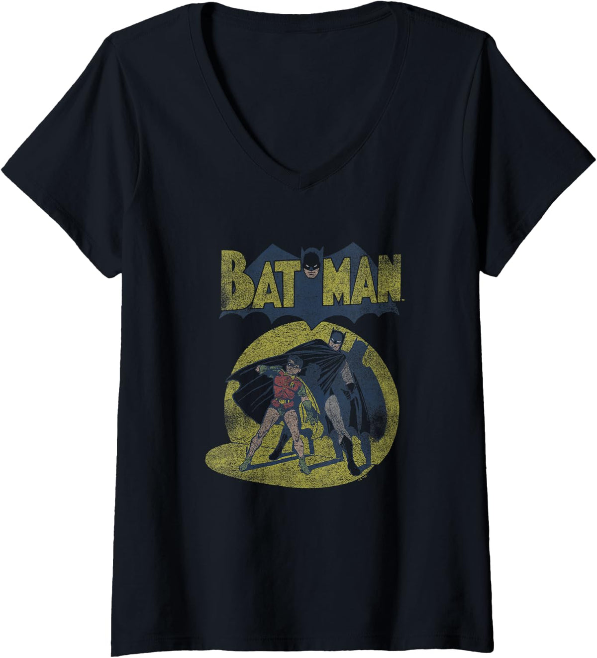 Comics Batman Robin Comic Cover Vintage Poster V Neck Apparel Minimal Style