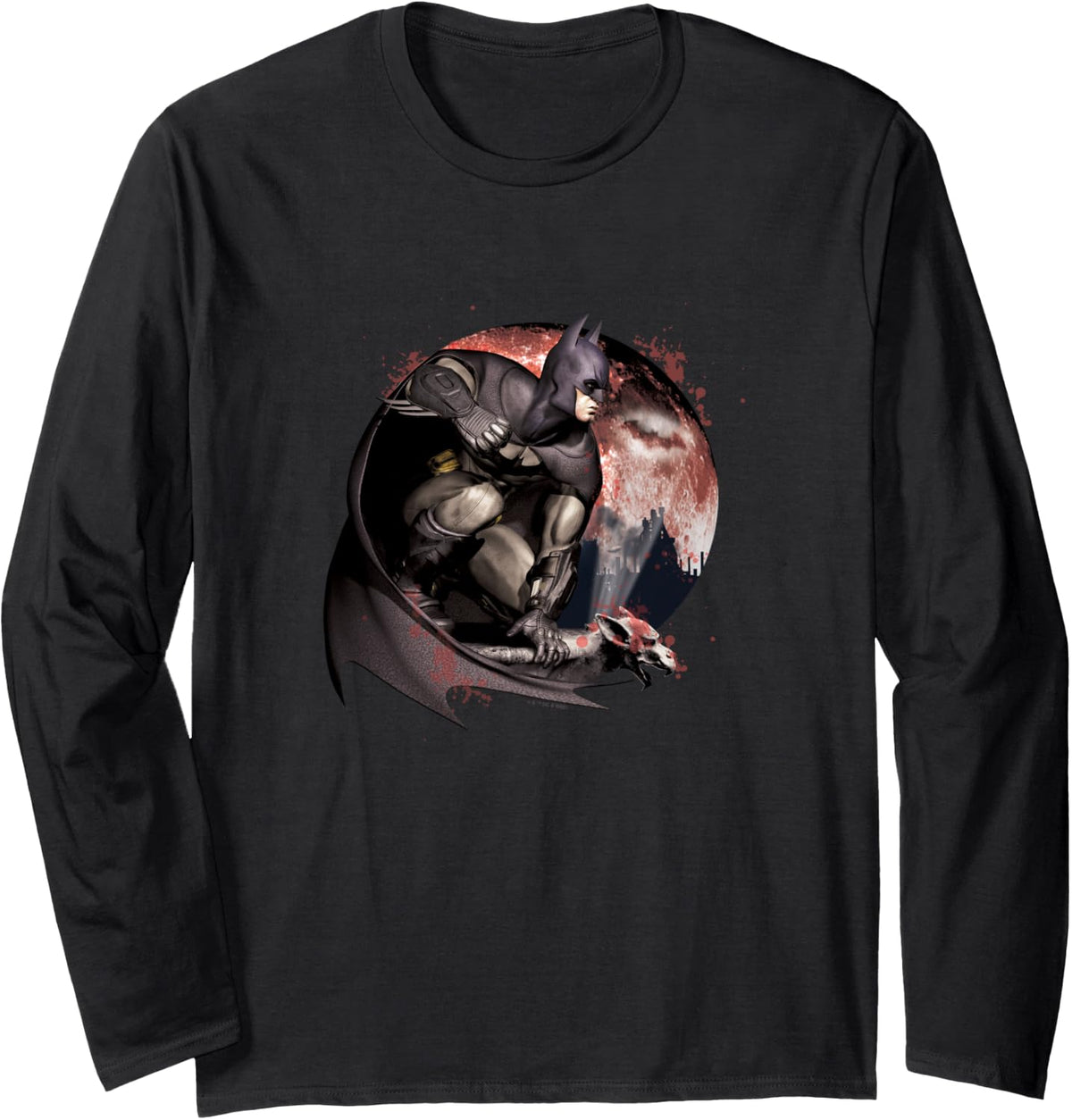 Batman Arkham City Dark Knight Gargoyle Perch Moon Cover Long Sleeve Apparel Everyday Wear