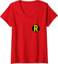 Womens Batman Robin Left Chest Logo V Neck Apparel Minimal Style