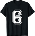Number 6 T Shirt Birthday Varsity Sports Team Jersey 279