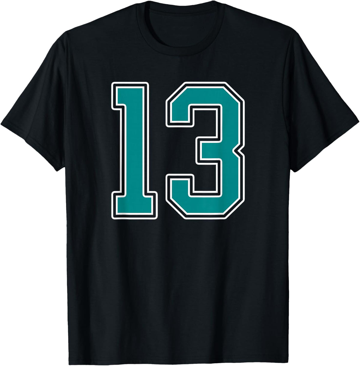 Teal And White Number 13 Jersey Player Uniform 13 Fan 243