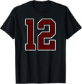 Maroon And White Number 12 Jersey Player Uniform 12 Fan 54