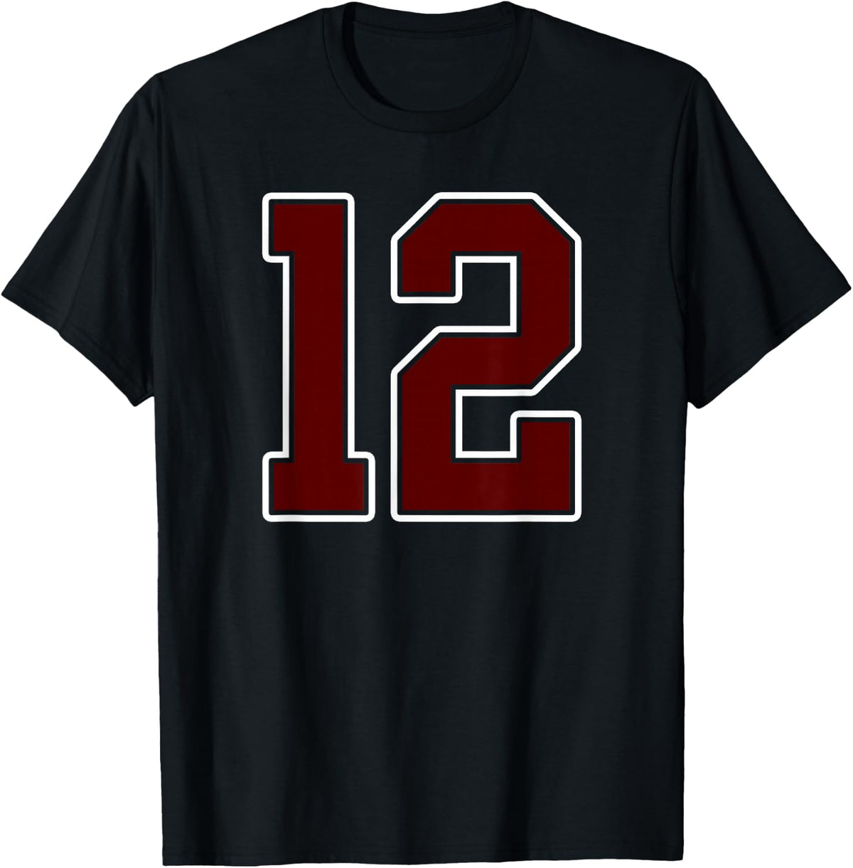 Maroon And White Number 12 Jersey Player Uniform 12 Fan 92