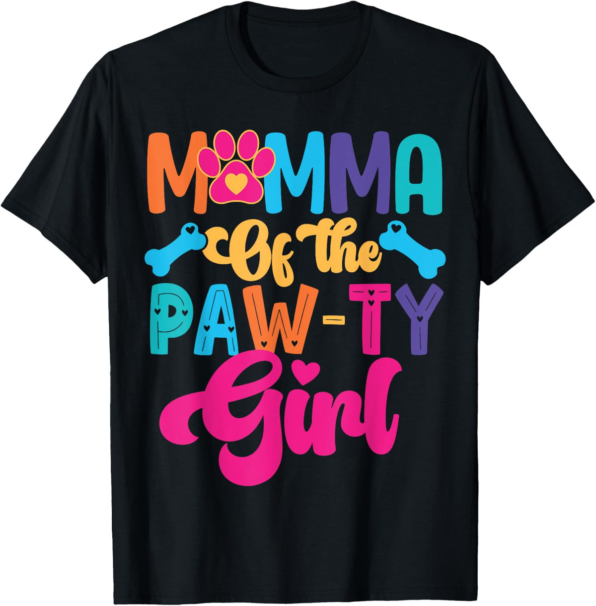 Dog Paw Mamma of the Birthday Girl Family Matching Party Shirt 280