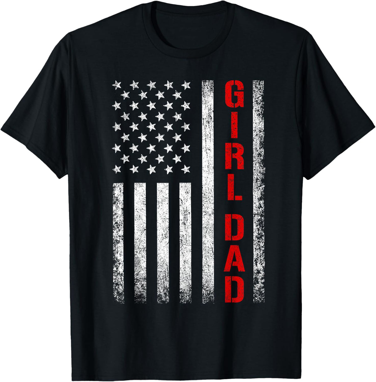 Girl Dad Daughter USA Flag Fathers Day Shirt 215