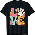 Dog Paw Groovy Love Cat Lover Pet Owner Shirt 318
