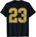 Old Gold Black White Sports Number 23 Jersey Uniform Player 336
