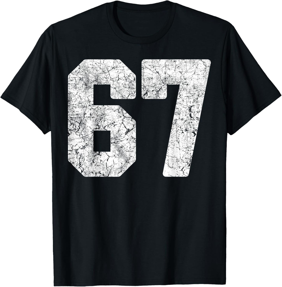 Distressed White Number 67 Jersey Player Uniform 67 Grunge 73