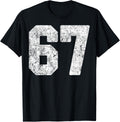 Distressed White Number 67 Jersey Player Uniform 67 Grunge 69