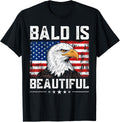 Bald Is Beautiful Funny 4th Of July Eagle American Flag Apparel Premium Print
