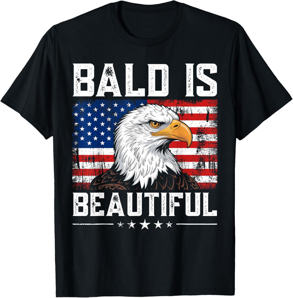 Bald Is Beautiful Funny 4th Of July Eagle American Flag Apparel Premium Print