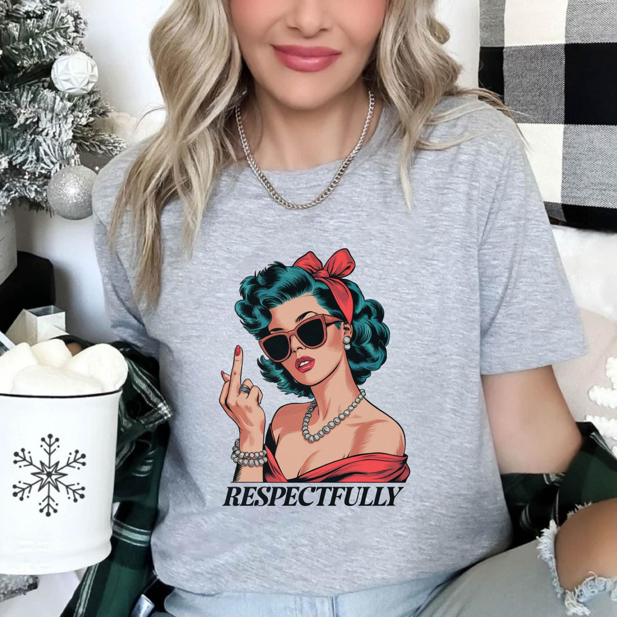 Sassy T-Shirt: Respectfully Middle Finger Feminist Graphic Tee