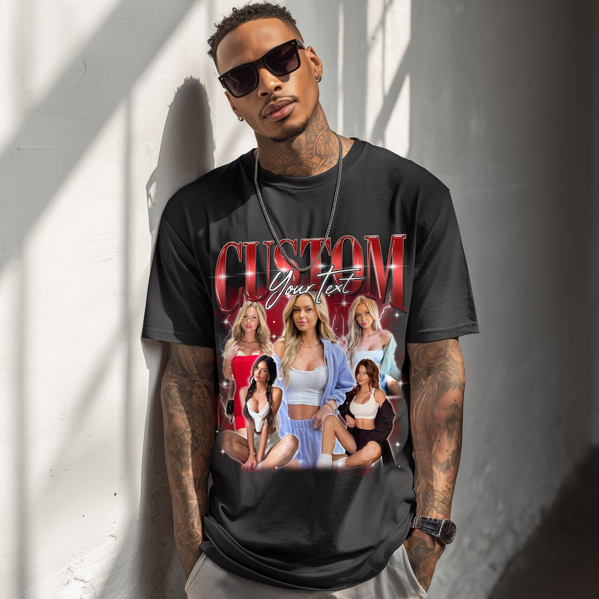 Custom Bootleg T-Shirt: Vintage 90s Photo Graphic Tee