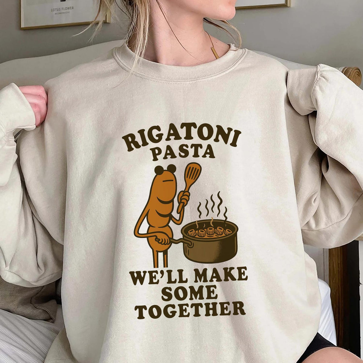 Rigatoni Pasta We'll Make Some Together Funny Marcus The Worm Meme Brain Rot Hoodie Sweatshirt Unisex T-Shirt