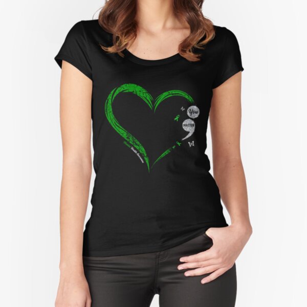 "Best Mental Health Illness Heart Birthday Shirt You Matter Ribbon Anxiety Awareness T Shirt" Fitted Scoop T-Shirt for Sale by tuanitus