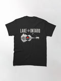 Lake Ontario Acoustic Guitar Tree Sunset Vintage Life Classic T-Shirt