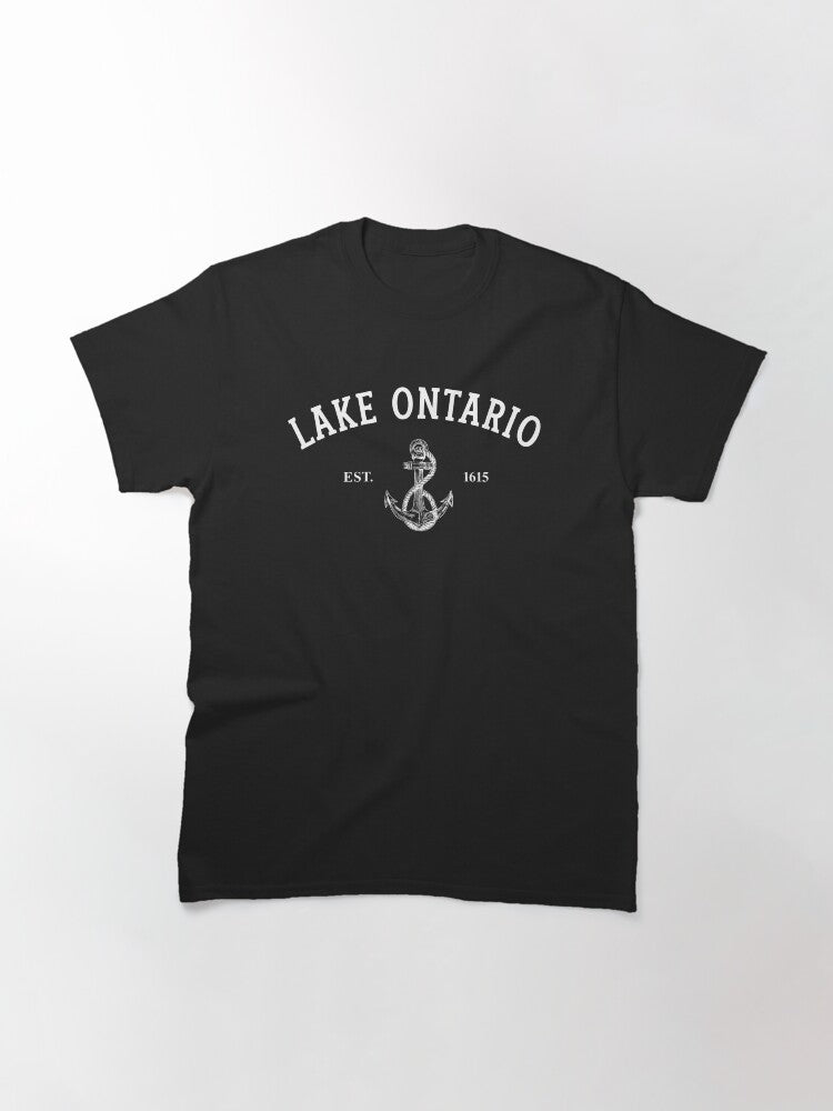 Lake Ontario Vintage Anchor Great Lakes Nautical Design Classic T-Shirt