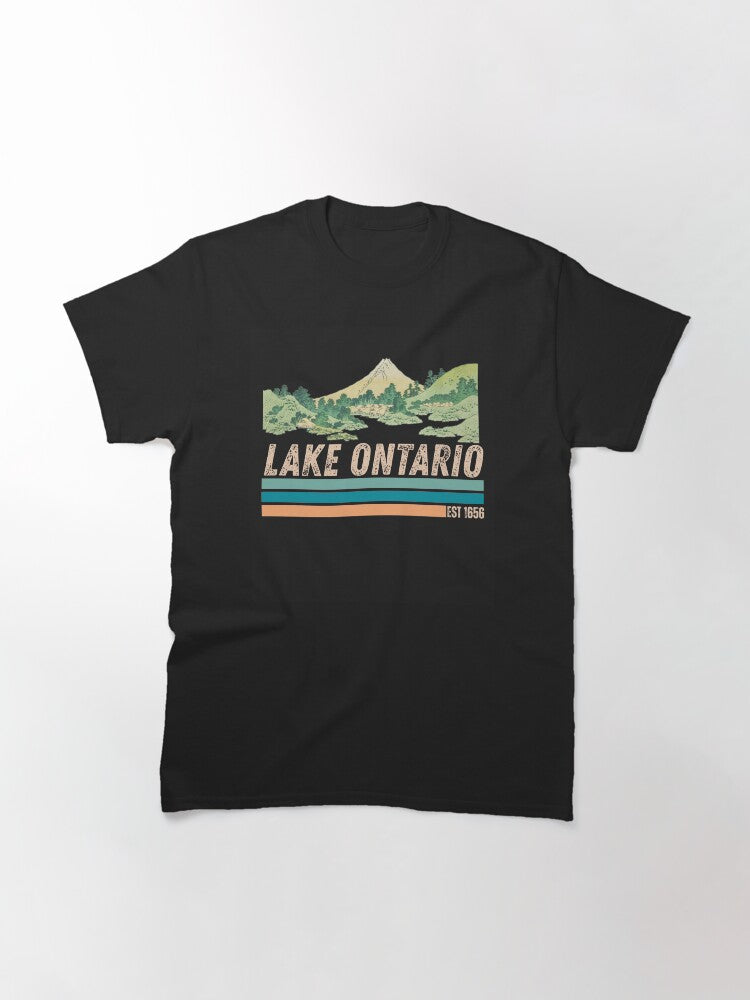 Lake Ontario America EST 1656 Retro Stripe for Men Women Classic T-Shirt
