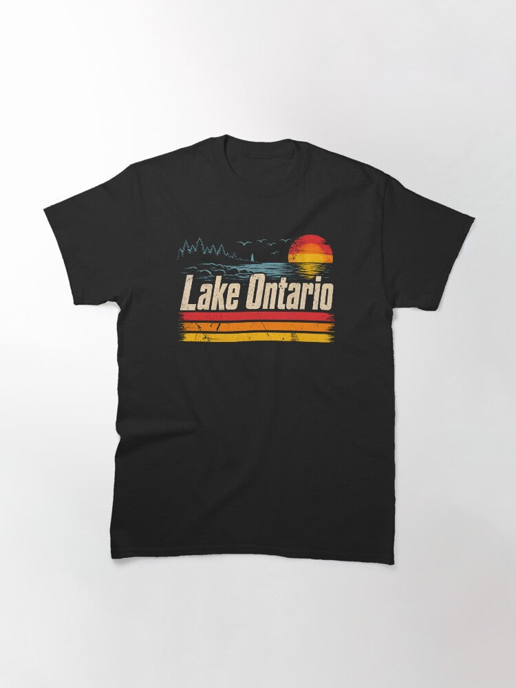 Lake Ontario Vintage Sunset Retro Great Lakes Lighthouse Classic T-Shirt