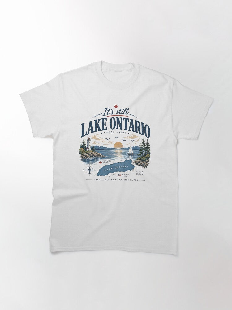 Vintage Lake Ontario Great Lakes Sunset, Retro Canada Travel Souvenir, Est 1615 Classic T-Shirt