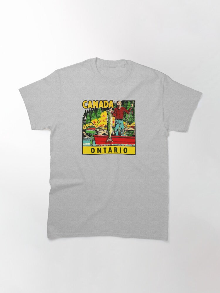 Ontario Fishing Vintage Travel Decal Classic T-Shirt