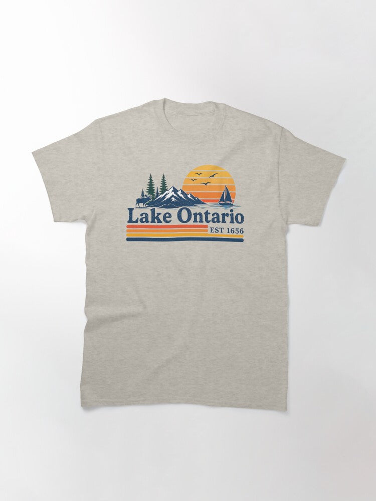 Vintage Lake Ontario Great Lakes, Canada Travel, Quiet Activism, Subtle Anti Trump Political Humor Gift Classic T-Shirt