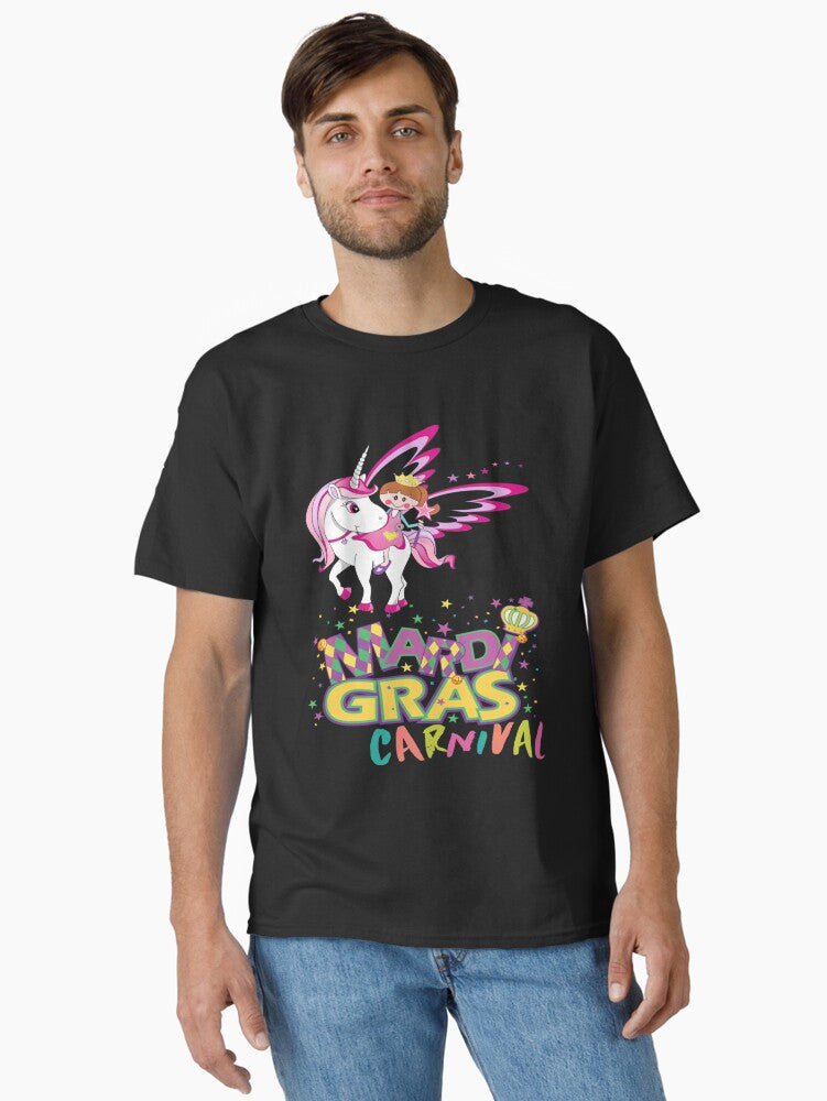 Mardi Gras Unicorn For Kids Mardi Gras Unicorn Mardi Gras Unicorn Mom Mardi Gras Unicorn Classic T Shirt T Shirt