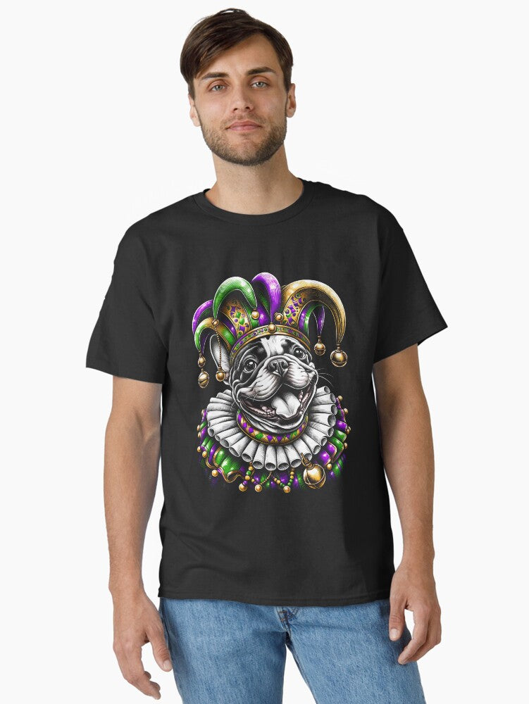 French Bulldog Dog Mardi Gras Festival Clown Carnival Celebration Classic T Shirt T Shirt Minimal Style