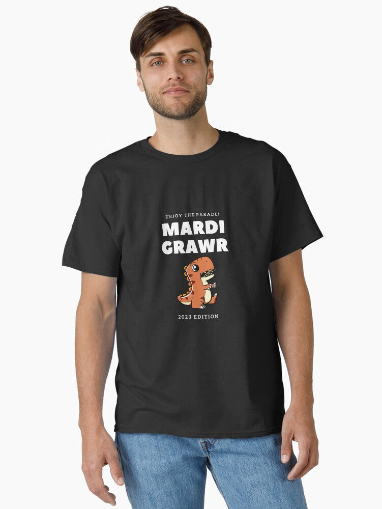 Mardi Grawr T Rex Dinosaur Mardi Gras Bead Classic T Shirt T Shirt Limited Vibe