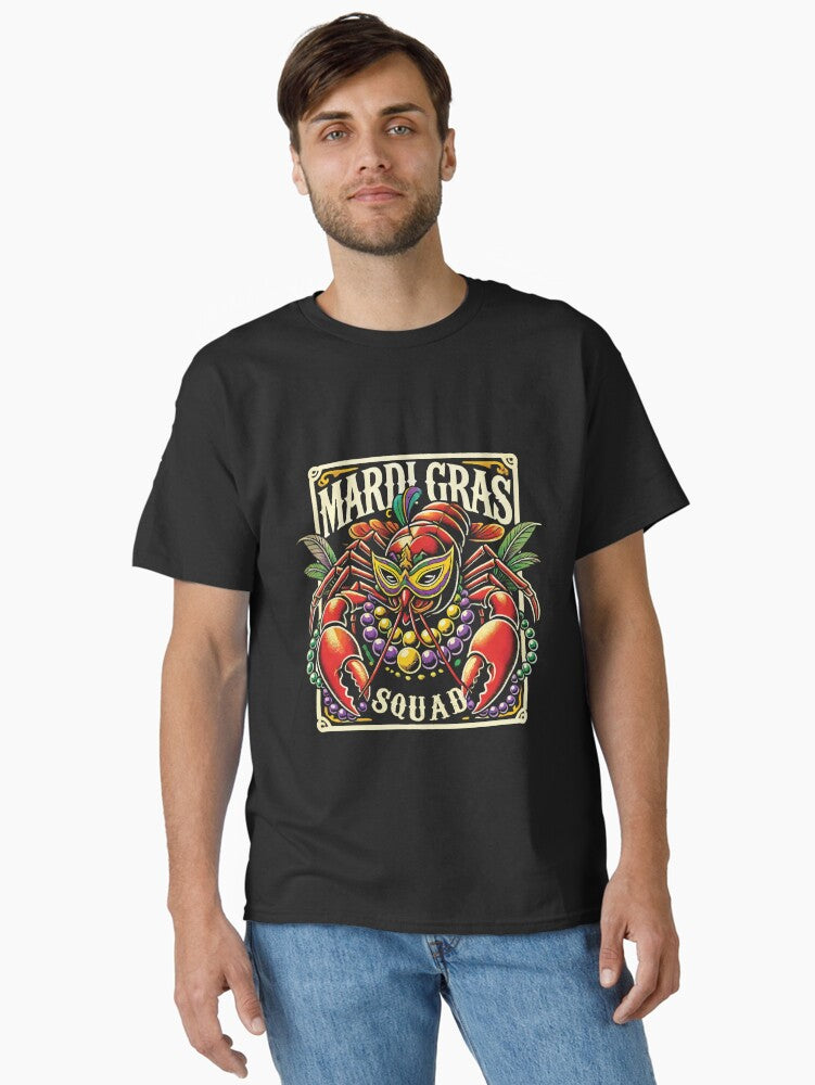 Mardi Gras Squad Lobster Mask Beads Fun Classic T Shirt T Shirt Premium Print